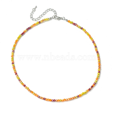 Faceted Rondelle Glass Beaded Necklace for Women(NJEW-M208-01I)-3