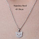 201 Stainless Steel Cat Pendant Necklace(NJEW-OY001-23)-3