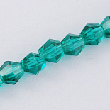 3mm DarkCyan Bicone Glass Beads(X-GLAA-S026-3mm-08)
