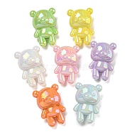 UV Plating Iridescent Acrylic Beads, Bear, Mixed Color, 32x21.5x16mm, Hole: 2.5mm(OACR-G039-06)