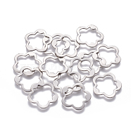 201 Stainless Steel Linking Rings, Flower, Stainless Steel Color, 22x0.5mm(STAS-L234-017P)