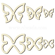 6Pcs 3 Style Wood Hoop Rings Macrame for DIY Craft Making, Home Wall Hanging Wreath Decoration, Butterfly, 88~198x106~237x3mm, 3pcs/style(DIY-WH0545-002)