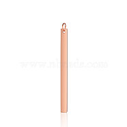 201 Stainless Steel Pendants, Rectangle, Stamping Blank Tag, Rose Gold, 49.5x4x1.5mm, Hole: 3.5mm(STAS-S105-T594-3)