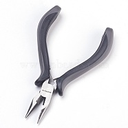 45# Carbon Steel Jewelry Pliers, Chain Nose Pliers, Wire Cutter, Polishing, Black, 12.6x8.55x1.75cm(PT-L007-35)
