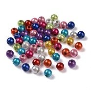 Spray Painted Acrylic Beads, Miracle Beads, Round, Bead in Bead, Mixed Color, 4.5x5x5mm, Hole: 1.5mm, about 7500pcs/500g. (MACR-Q154-01D)