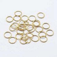 925 Sterling Silver Open Jump Rings, Round Rings, Real 18K Gold Plated, 20 Gauge, 6x0.8mm, Inner Diameter: 4mm, about 116pcs/10g(STER-F036-02G-0.8x6mm)