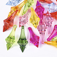 Transparent Acrylic Pendants, Mixed Color, 44x17.5x17.5mm, Hole: 3mm(X-TACR-S133-027)