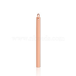 201 Stainless Steel Pendants, Rectangle, Stamping Blank Tag, Rose Gold, 49.5x4x1.5mm, Hole: 3.5mm(STAS-S105-T594-3)