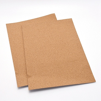 Cork Label Stickers, Self Adhesive Craft Stickers, Rectangle, Tan, 40x28x0.1cm