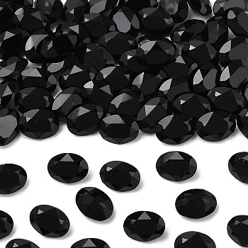 Preciosa&reg MAXIMA Crystal Fancy Stones, Czech Crystal, 435 12 601 Oval, Unfoiled, 23980 Jet, 8x6mm