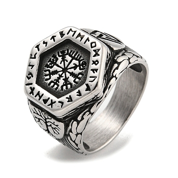 304 Stainless Steel Ring, Hexagon, Inner Diameter: 19mm