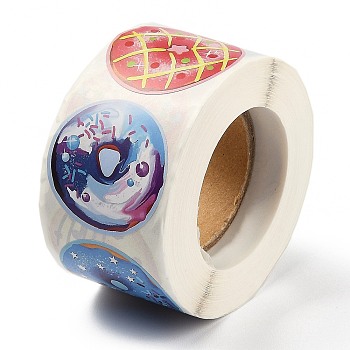 Self Adhesive Paper Stickers, Colorful Roll Sticker Labels, Gift Tag Stickers, Food Pattern, 3.8cm, about 500pcs/roll