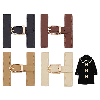 WADORN 4Sets 4 Colors Imitation Leather Toggle Buckle, with Alloy Findings, for Bag, Sweater, Jacket, Coat, DIY Sewing Crafts Accessories, Mixed Color, 9x6.1x0.8cm, 1set/color