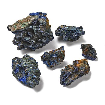 Rough Nuggets Natural Azurite Cluster, Mineral Specimen Home Decoration, 26~56x18~48x17~38mm, 25pcs/1000g