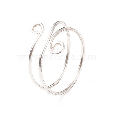 Манжета из латунной проволоки с двойным кольцом для женщин(RJEW-JR00505-01)-5