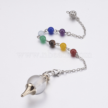 Natural Quartz Crystal Sphere Dowsing Pendulums(MAK-P009-E05)-2