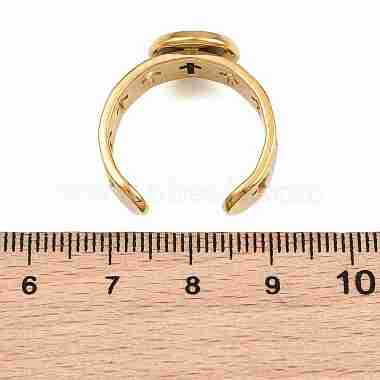 Hollow Cross 304 Stainless Steel Cuff Ring Components(SA-CBA098D-02G-B)-3