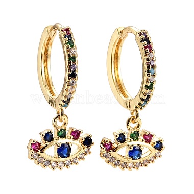 Colorful Eye Cubic Zirconia Stud Earrings