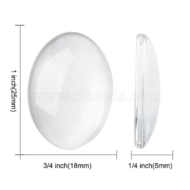 Cabochons de verre transparent de forme ovale(X-GGLA-R022-25x18)-2