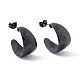 Ion Plating(IP) 304 Stainless Steel Chunky C-shape Stud Earrings(EJEW-P198-11EB)-1