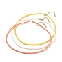 3Pcs Glass Seed Beaded Necklaces Set, Stackable Necklace for Women, Yellow, 15.94~16.02 inch(40.5~40.7cm)