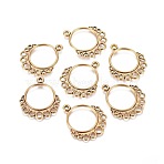 Tibetan Style Chandelier Components Links, Cadmium Free & Lead Free, Donut, Antique Golden, 29x25x1.5mm, Hole: 1.5~3mm(TIBE-A123751-AG-LF)