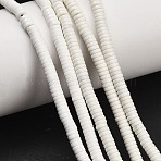 Natural Agate Beads Strands, Dyed, Heishi Beads, Flat Round/Disc, White, 4.5x1.5mm, Hole: 0.7mm, about 270pcs/strand, 15.75''(40cm)(GG-CBEB71A-01A)