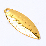 Iron Fishing Lures, Fishing Attractor Spinner Blades, for Hard Lures Worm Spinner Baits Spoons Rigs Making, Horse Eye, Golden, 31x11x2mm, Hole: 2mm(AJEW-WH0189-09G)