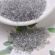 MIYUKI Delica Beads, Cylinder, Japanese Seed Beads, 11/0, (DB0114) Transparent Silver Gray Gold Luster, 1.3x1.6mm, Hole: 0.8mm, about 2000pcs/10g(X-SEED-J020-DB0114)