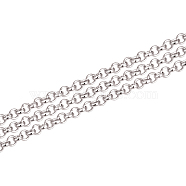 Anti-Tarnish Rhodium Plated 925 Sterling Silver Rolo Chains, Soldered, Platinum, 1.5mm(STER-WH0011-05P)