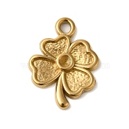 Ion Plating(IP) 304 Stainless Steel Pendant Rhinestone Settings, Flower, Real 18K Gold Plated, Fit for 1.3mm Rhinestone,19x14x2mm, Hole: 1.8mm(STAS-N103-61G)