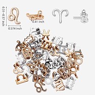 24Pcs 2 Colors Alloy Pendants, 12 Constellation Charms, Zodiac Sign Charms, for Jewelry Necklace Bracelet Earring Making Crafts, Platinum & Golden, 14.6x7.5~14.5x10.3mm, Hole: 1.8mm(JX497A)
