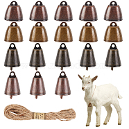 AHADERMAKER DIY Bell Pendant Decoration Making Kit, Including 20Pcs 4 Styles Iron Bell Pendants, 1Bundle Jute Cord, Mixed Color, Pendant: 35~45x2~26x2~26mm, Hole: 5mm, 5Pcs/style(DIY-GA0005-18)