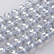 Electroplate Glass Bead Strands, Pearl Luster Plated, Faceted, teardrop, Alice Blue, 15.5mm, Hole: 2mm, about 15pcs/strand, 8.6 inch(22cm)(EGLA-J140-PL01-16mm)