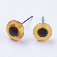 Craft Glass Doll Eyes, Stuffed Toy Eyes, with Steel Pin, Goldenrod, 12mm(DIY-WH0020-B01-12mm)