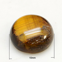 Gemstone Cabochons, Half Round/Dome, Natural Tiger Eye, 10x5mm(X-G-H1596-FR-10mm-07)