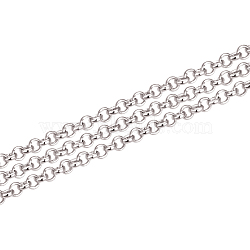 Anti-Tarnish Rhodium Plated 925 Sterling Silver Rolo Chains, Soldered, Platinum, 1.5mm(STER-WH0011-05P)