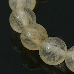 Watermelon Stone Glass Beads Strands, Round, Light Yellow, 6mm, Hole: 0.8mm, about 64pcs/strand, 16 inch(Z0ND2012)