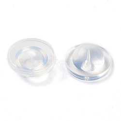 Silicone Ear Nuts, Earring Backs, Clear, 8x4mm, Hole: 0.5mm(SIL-D009-01)