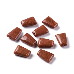 Synthetic Goldstone Beads, Faceted, Trapezoid, 14x10x4.5mm, Hole: 1.2mm(G-M379-38)