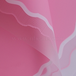 20 Sheets Wave Pattern Waterproof Plastic Gift Wrapping Paper, Square, Folded Flower Bouquet Wrapping Paper Decoration for Valentine's Day, Hot Pink, 600x600mm(PAAG-PW0001-029D)