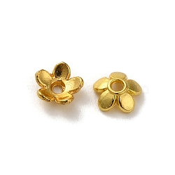 Alloy Beads Caps, Lead Free & Cadmium Free, Multi-Petal Flower, Golden, 6x2mm, Hole: 1.2mm(FIND-G074-01F)