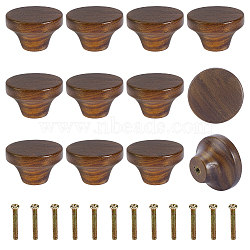 Round Wooden Drawer Handles, with Screw, Camel, 40.5x24.5mm(AJEW-WH0752-203)