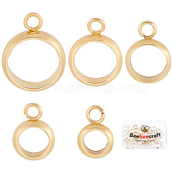 60Pcs 5 Style 201 Stainless Steel Tube Bails, Loop Bails, Ring Bail Beads, Real 18K Gold Plated, 9~13x6~10x2~3mm, Hole: 1.8mm, 10pcs/style(STAS-BBC0001-39)