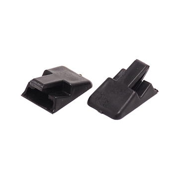 Plastic Ring Holder, Ring Display Stand, Rectangle, Black, 24x16.5x10mm
