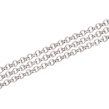 Anti-Tarnish Rhodium Plated 925 Sterling Silver Rolo Chains, Soldered, Platinum, 1.5mm