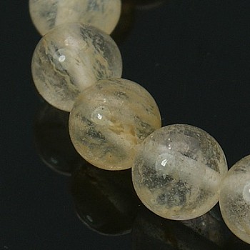 Watermelon Stone Glass Beads Strands, Round, Light Yellow, 6mm, Hole: 0.8mm, about 64pcs/strand, 16 inch