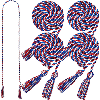 Polyester Double-end Tassels Fringed Bachelor's Gown Hanger, for Graduation Ceremony, Colorful, 1640mm