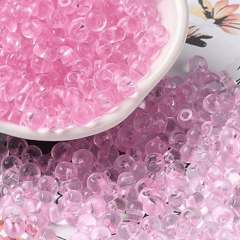 Transparent Acrylic Beads, Round, Pearl Pink, 5.5x5x4mm, Hole: 1.2mm, about 8333pcs/set