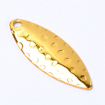 Iron Fishing Lures, Fishing Attractor Spinner Blades, for Hard Lures Worm Spinner Baits Spoons Rigs Making, Horse Eye, Golden, 31x11x2mm, Hole: 2mm